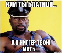 Кум ты блатной... А я ниггер твою мать....