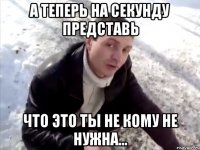 А теперь на секунду представь Что это ты не кому не нужна...