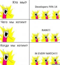 Developers FIFA 14 Rain!!! in every match!!!