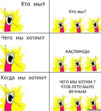 Кто мы? Каслинцы Чего мы хотим ? Чтоб лето было вечным