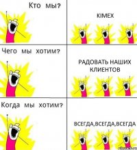 KIMEX радовать наших клиентов всегда,всегда,всегда