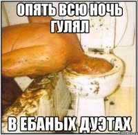 опять всю ночь гулял в ебаных дуэтах