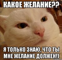 какое желание?? я только знаю, что ты мне желание должен!)