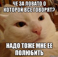 ЧЕ ЗА ЛОВАТО О КОТОРОЙ ВСЕ ГОВОРЯТ? НАДО ТОЖЕ МНЕ ЕЕ ПОЛЮБИТЬ