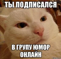 Ты подписался в групу Юмор онлайн