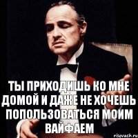 ты приходишь ко мне домой и даже не хочешь попользоваться моим вайфаем