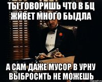 ты говоришь что в бц живет много быдла а сам даже мусор в урну выбросить не можешь