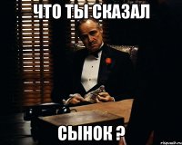 Что ты сказал Сынок ?