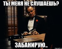 ты меня не слушаешь? Забанирую..