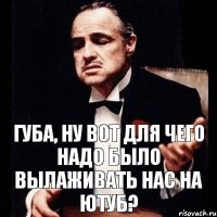 Губа, ну вот для чего надо было вылаживать нас на ютуб?