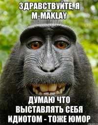 Здравствуйте, я m-maklay думаю что выставлять себя идиотом - тоже юмор