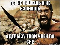 ты не пишешь и не взонишь одгрызу твой член во сне