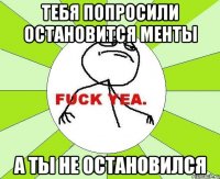 тебя попросили остановится менты а ты не остановился