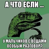 А что если ... у мальчиков с вещами особый разговор?