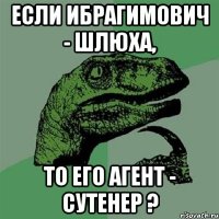 ЕСЛИ ИБРАГИМОВИЧ - ШЛЮХА, ТО ЕГО АГЕНТ - СУТЕНЕР ?