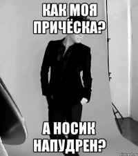 как моя причёска? а носик напудрен?