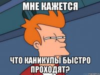 мне кажется что каникулы быстро проходят?