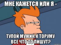 мне кажется или я - тупой мужик к торуму все что то пишут?