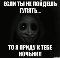 если ты не пойдешь гулять... то я приду к тебе ночью!!!