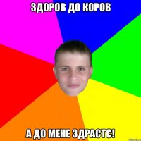 здоров до коров а до мене здрастє!