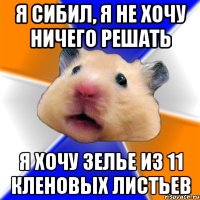 я сибил, я не хочу ничего решать я хочу зелье из 11 кленовых листьев