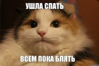 ушла спать всем пока блять