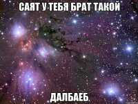 Саят у тебя брат такой Далбаеб