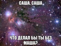 Саша, Саша что делал бы ты без Маша?