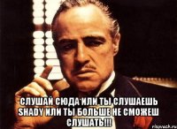  слушай сюда или ты слушаешь shady или ты больше не сможеш слушать!!!