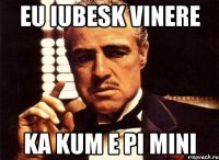 eu iubesk vinere ka kum e pi mini