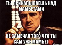 ты прикалываешь над мамбетами не замечая того что ты сам уже мамбет