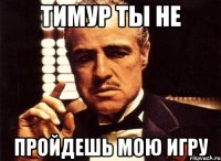 Тимур ты не Пройдешь мою игру