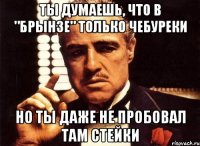 ты думаешь, что в "брынзе" только чебуреки но ты даже не пробовал там стейки