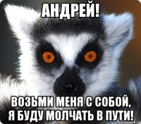 андрей! возьми меня с собой, я буду молчать в пути!