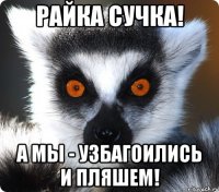 Райка сучка! А мы - узбагоились и пляшем!