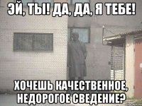 эй, ты! да, да, я тебе! хочешь качественное, недорогое сведение?