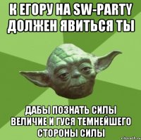 К Егору на SW-Party должен явиться ты Дабы познать силы величие и Гуся Темнейшего Стороны силы