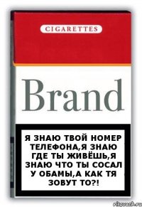 я знаю твой номер телефона,я знаю где ты живёшь,я знаю что ты сосал у Обамы,а как тя зовут то?!