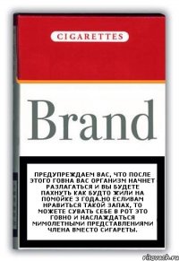 предупреждаем вас, что после этого говна вас организм начнет разлагаться и вы будете пахнуть как будто жили на помойке 3 года.но есливам нравиться такой запах, то можете сувать себе в рот это говно и наслаждаться мимолетными представлениями члена вместо сигареты.