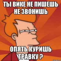 Ты Вике не пишешь не звонишь Опять куришь травку ?