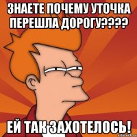 знаете почему уточка перешла дорогу???? ей так захотелось!