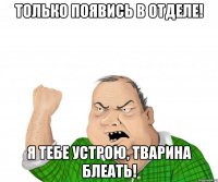 Только появись в отделе! Я тебе устрою, тварина блеать!