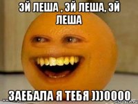 эй леша , эй леша, эй леша заебала я тебя )))0000