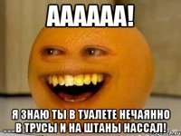 Аааааа! Я знаю ты в туалете нечаянно в трусы и на штаны нассал!