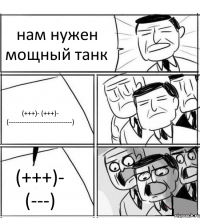 нам нужен мощный танк (+++)- (+++)- (-----------------------------) (+++)- (---)