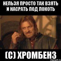 Нельзя просто так взять и Насрать под локоть (с) ХромБенз