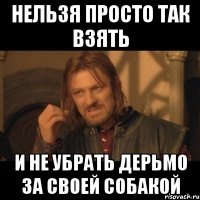 нельзя просто так взять и не убрать дерьмо за своей собакой