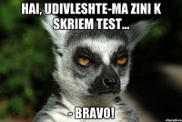 Hai, udivleshte-ma zini k skriem test... - BRAVO!