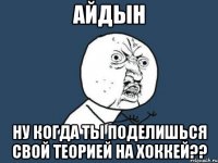 айдын ну когда ты поделишься свой теорией на хоккей??