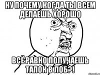 ну почему когда ты всем делаешь хорошо всё равно получаешь тапок в лоб?!